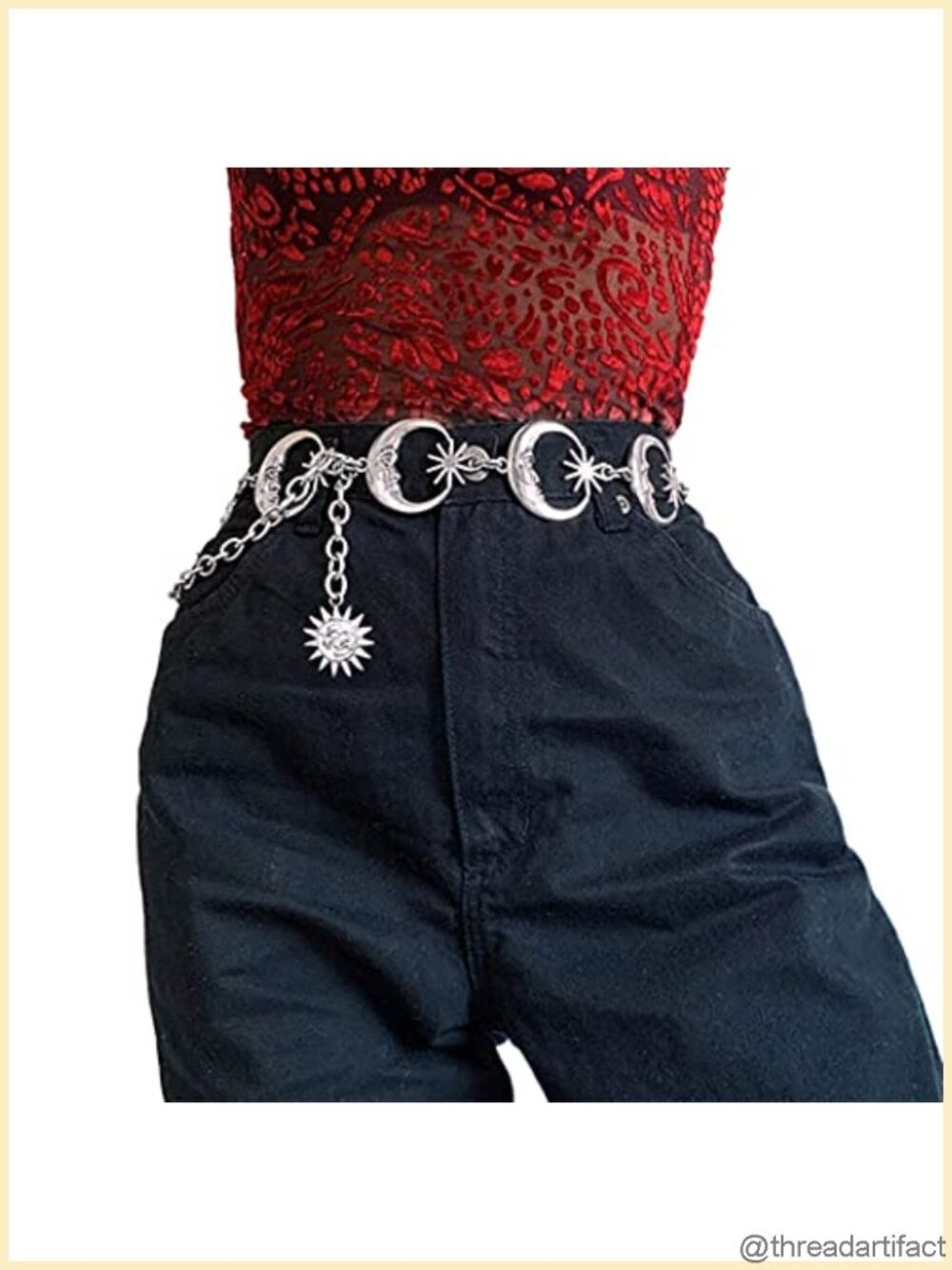 Celestial Moon Star Chain Belt Adjustable Lobster Clasp Body Jewelry